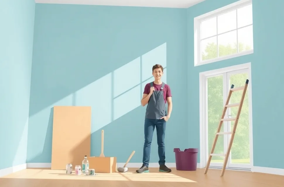 Intérieur rénové après travaux de peinture à Issoudun