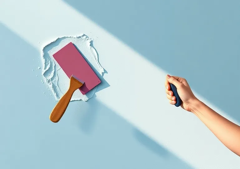 Application d'un enduit décoratif à la lisseuse sur un mur